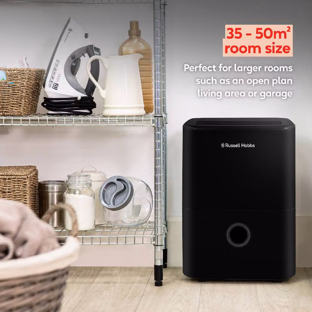 Russell Hobbs RHDH2002 Dehumidifier in Black, 20L/Day Capacity for Damp, Mould and Clothes Drying in Rooms up to 50m2 – 6