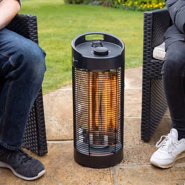 mysmartbuy Rotating Carbon Fibre Outdoor Garden Heater in Black