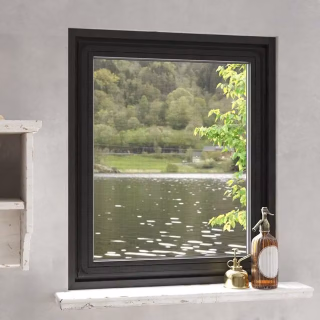 Berkfield Home Magnetic Fibreglass Insect Screen for Windows, Anthracite and Black, W: 100 cm, H: 120 cm