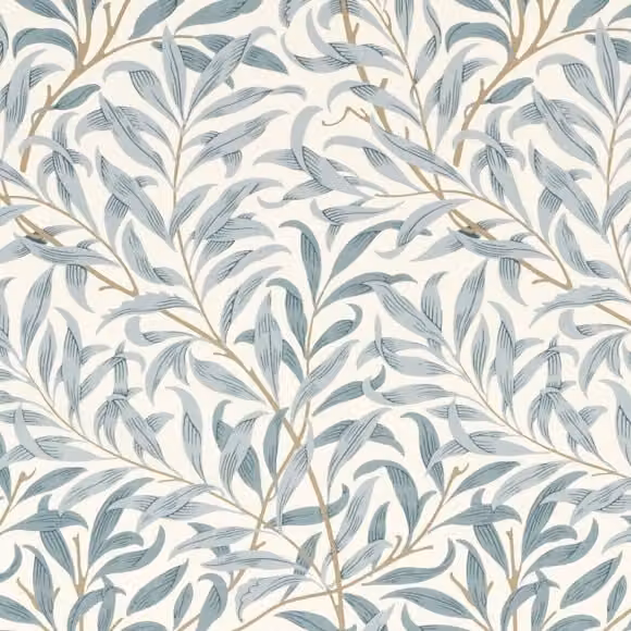 William Morris Willow Boughs Fabric in Grey and Blue