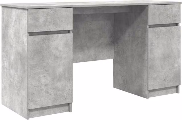 Berkfield Modern Writing Desk in Grey, W/D/H: 140 x 49 x 76 cm