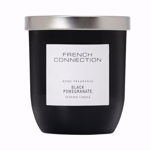 French Connection Black Collection Black Pomegranate Scented Jar Candle, Black, 163g – 1