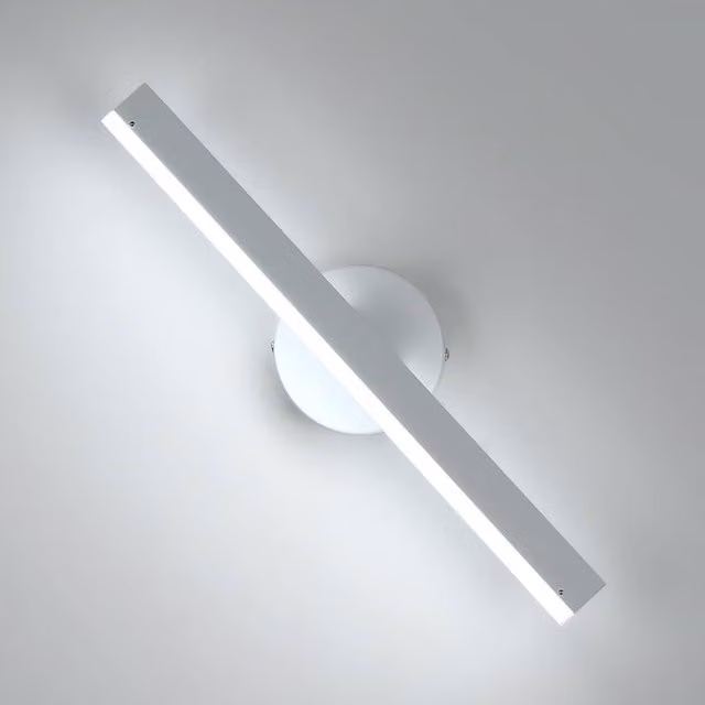 Goeco 12W LED Indoor Wall Light, 300 Degree Rotating Acrylic and Metal Accent Light, 6500K Cool White, White
