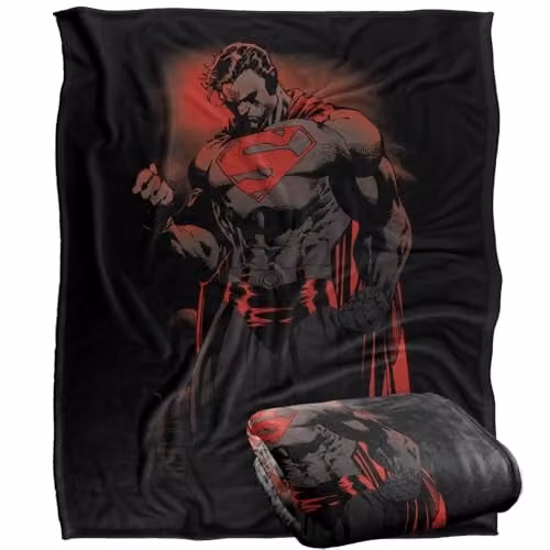 Warner Bros. Superman Red Son Super Soft Fleece Throw Blanket, Red and Multicolour, W: 127 cm x D: 127 cm x H: 152.4 cm – 1