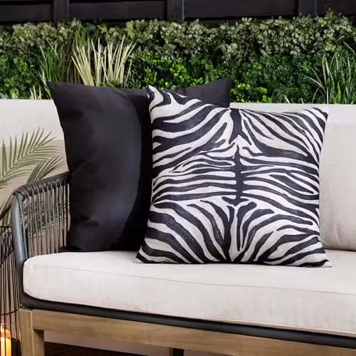 Paoletti Leopardis Zebra Woven Outdoor Square Cushion, Multicolour, W/D/H: 59 x 59 x 59 cm – 4