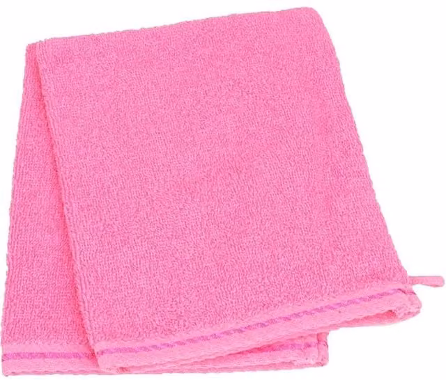 ARTG Pink Fluffy Cotton Terrycloth Wash Glove with Satin Trim