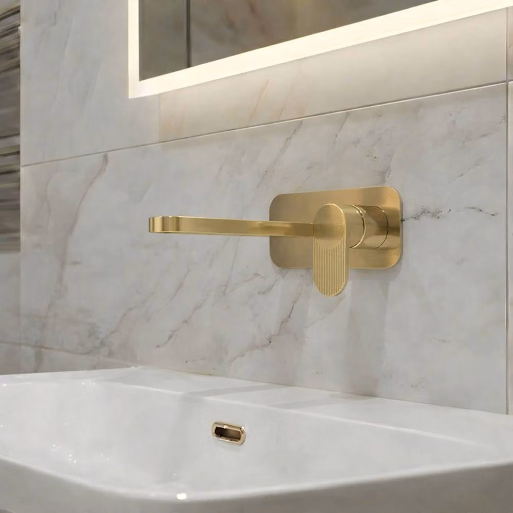 Balterley Rileyhill Fluted Two Tap Hole Basin Mixer in Gold – 2