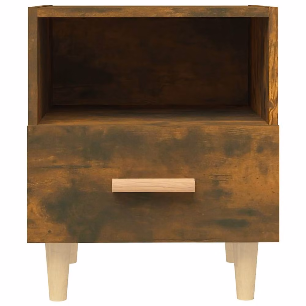 Berkfield Home Beautiful Set of 2 Smoked Oak Bedside Cabinets, Brown, W/D/H: 40 x 35 x 47 cm – 4