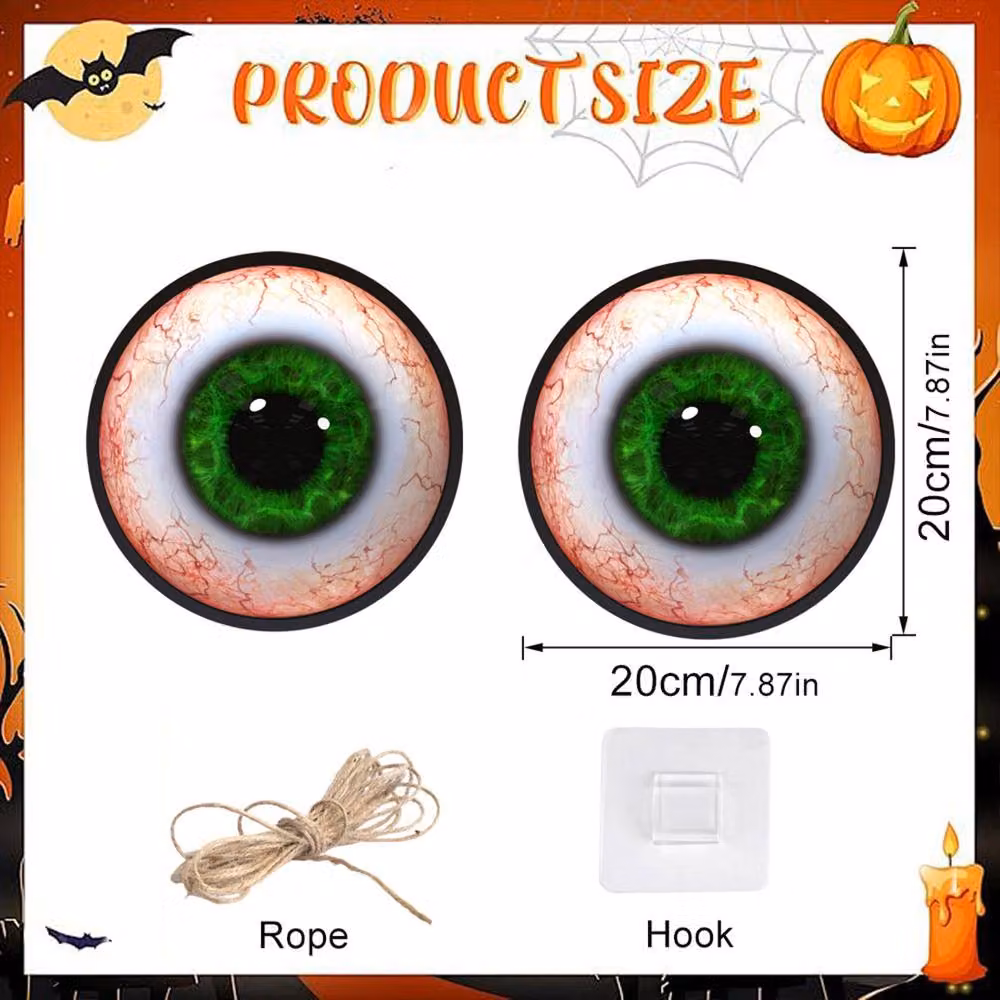Quipulse Style 1 LED Glowing Eyeball Hanging Ornaments for Halloween Decor in Multicolour – 6