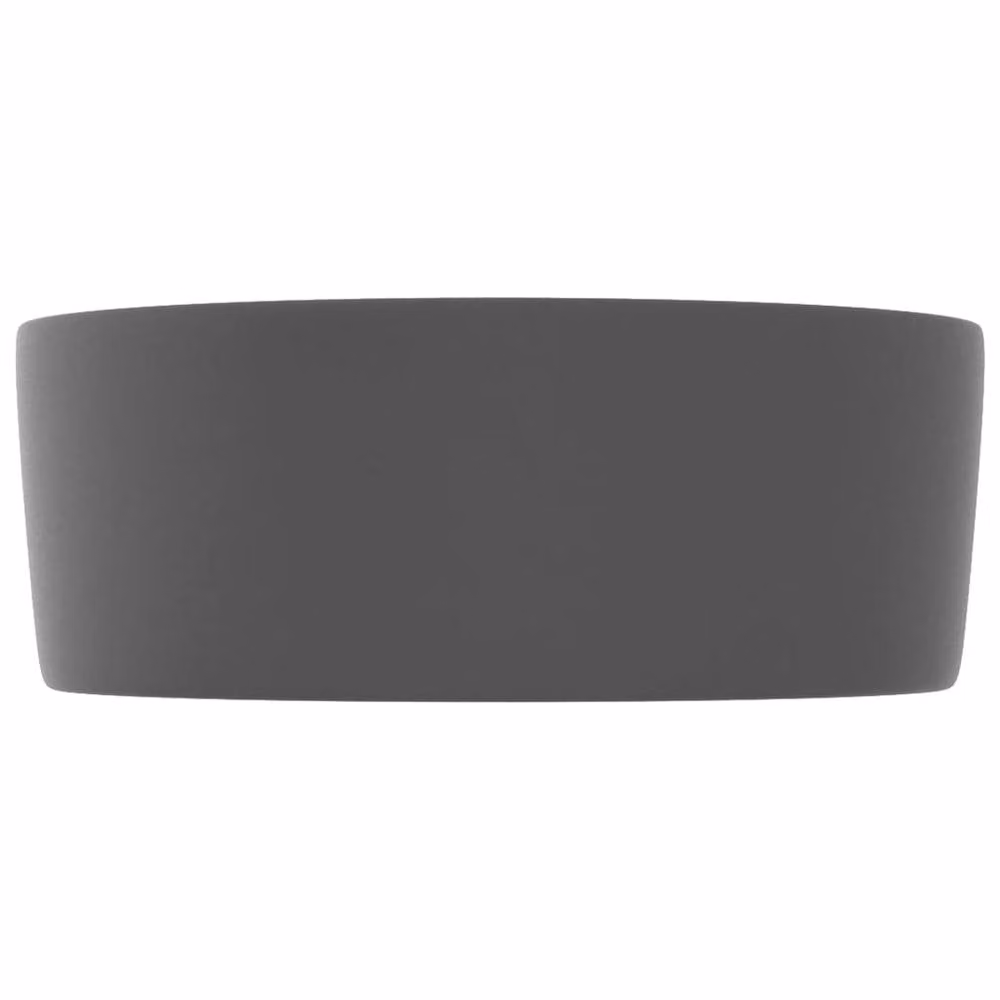 Berkfield Home Luxury Round Ceramic Wash Basin in Matt Dark Grey, W/D/H: 40 x 40 x 15 cm – 3
