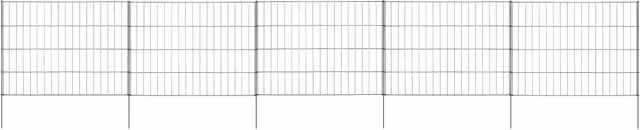Berkfield Home Garden Fence Set, Green Powder-Coated Steel, W: 115 cm, H: 79 cm