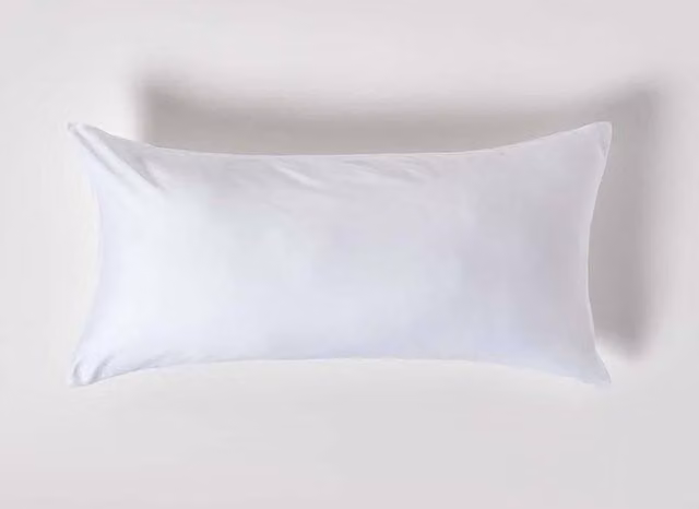 Homescapes White Mako Sateen Combed Cotton Continental Pillowcase, 400 TC, W: 40 cm, L: 80 cm