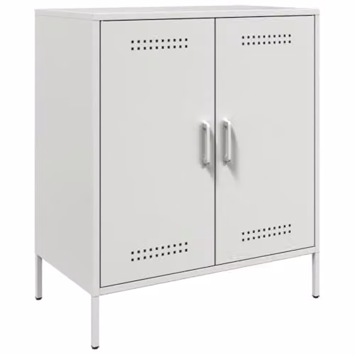 vidaXL Industrial Metal Sideboard in White, W: 68 cm, D: 39 cm, H: 79 cm