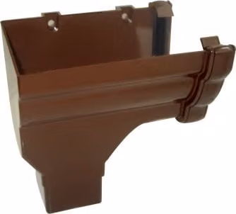 FloPlast Ogee Gutter Stopend Outlet Left Hand, Brown, 110mm x 80mm