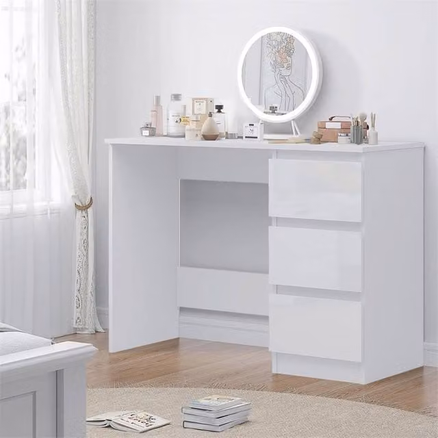 SPETLEK White 3-Drawer Dressing Table and Writing Desk for Home Office or Bedroom – 1