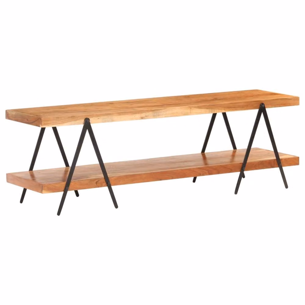 Berkfield Home Industrial TV Cabinet in Brown Solid Acacia Wood and Metal, W/D/H: 160 x 40 x 50 cm – 2