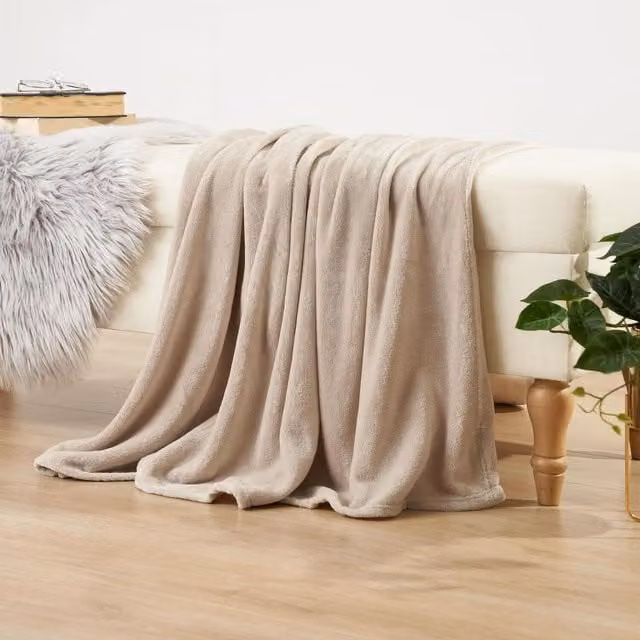 Brentfords Super Soft Fleece Blanket in Yellow, W/D/H: 120 x 150 cm