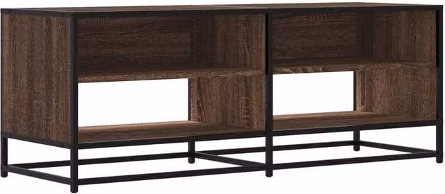 Berkfield Home Industrial TV Cabinet in Brown Oak, W/D/H: 120.5 x 40 x 46 cm