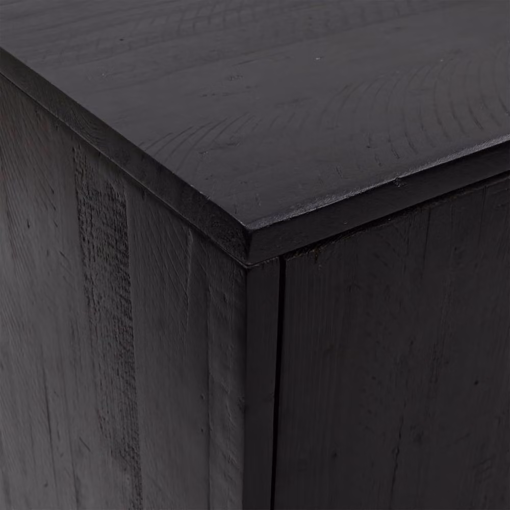 Berkfield Home Black Solid Pinewood Sideboard, W/D/H: 75 x 35 x 70 cm – 5