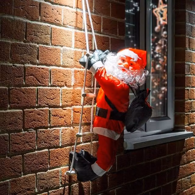 Globrite Red Hanging Climbing Santa Christmas Decoration for Indoor and Outdoor Use – 1
