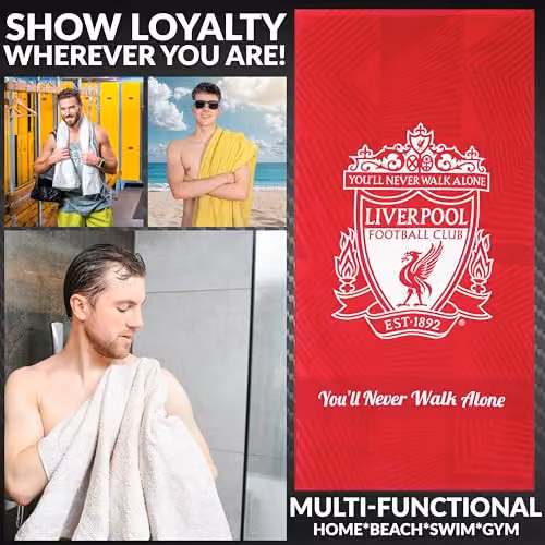 Liverpool F.C. Cotton Quick Dry Bath Towel, Red, W/D/H: 137 x 69 x 0.685 cm – 3