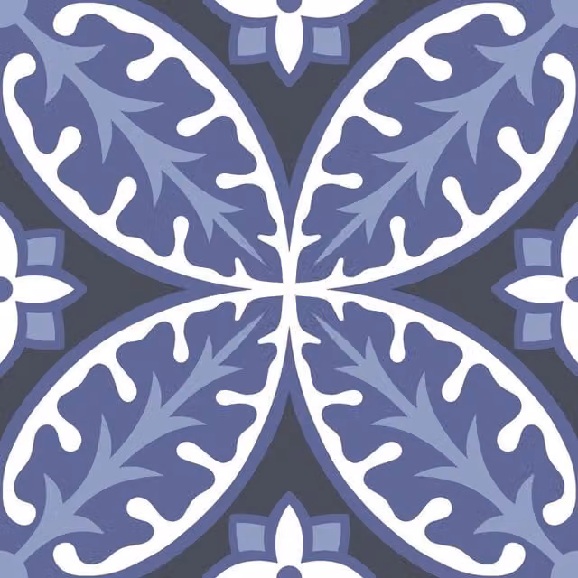 Fine Decor Floorpops Capri Self-Adhesive Geometric Floor Tiles in Blue (Pack of 10)