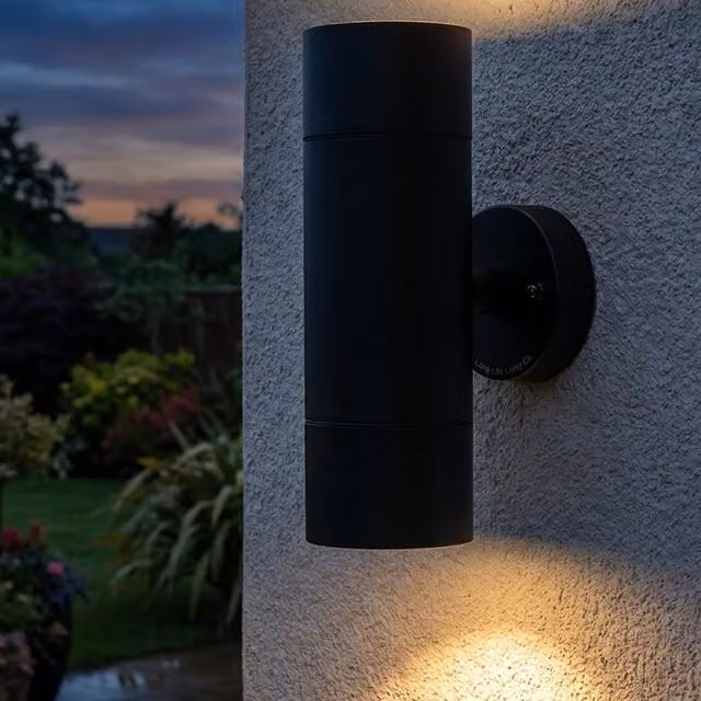 Zenon Lighting Modern LED Double Outdoor Wall Light in Black