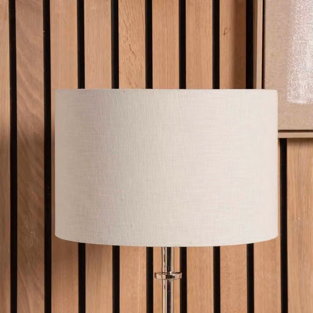 Ruma Beige Self Lined Linen Drum Shade for Floor Lamps, Diameter: 35.56 cm – 1