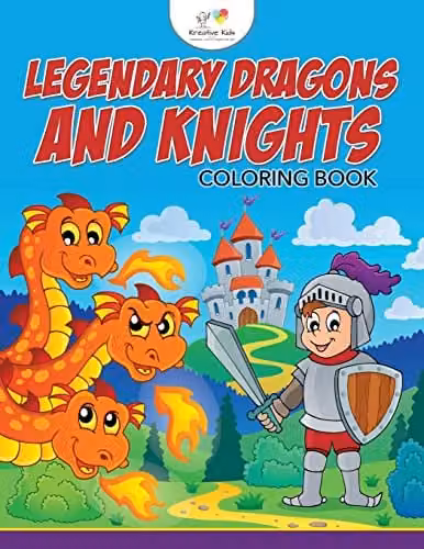 Kreative Kids Legendary Dragons and Knights Colouring Book, Multicolour Paperback