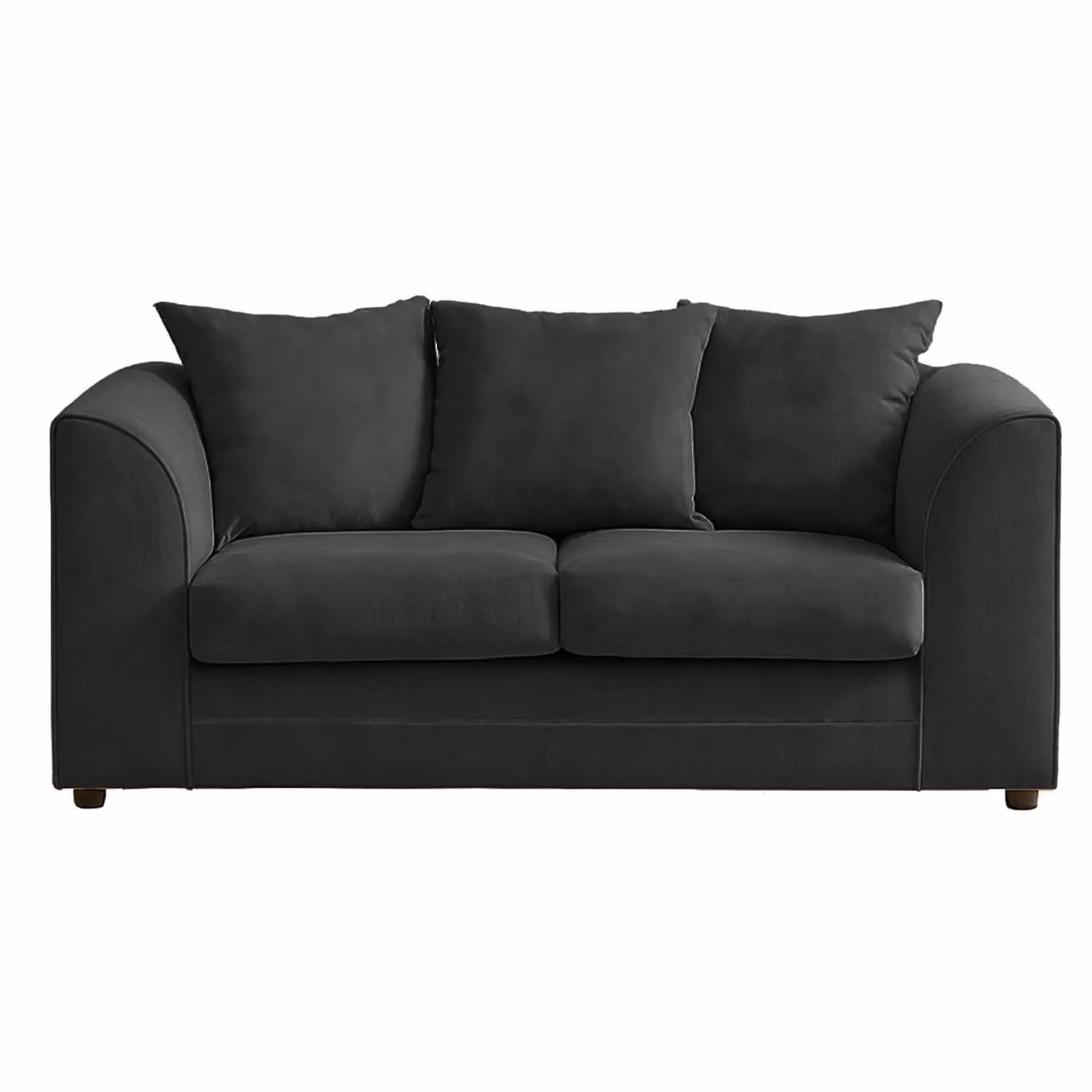 Furnishings For Less UK Casper 2 Seater Chenille Sofa in Black with Scatter Cushions and Removable Covers – 2
