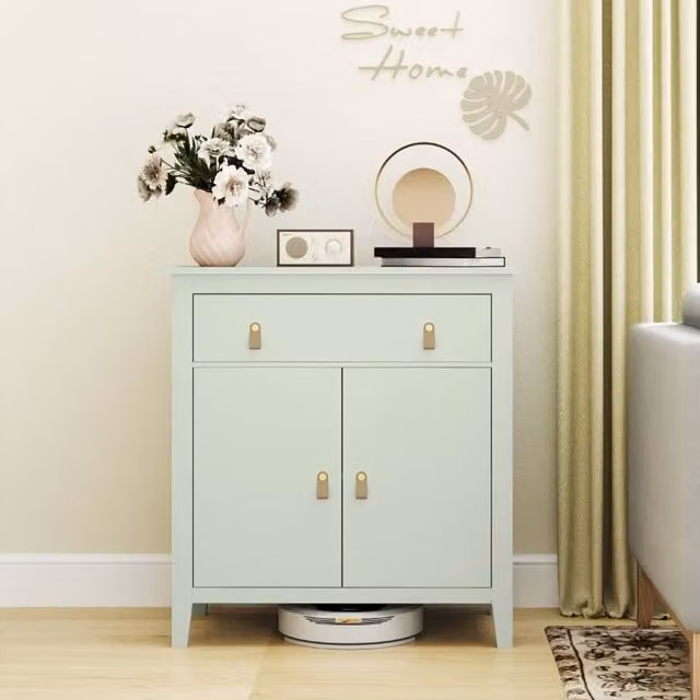 STILVORA Green Sideboard Storage with Soft-Close Drawers and Adjustable Shelf