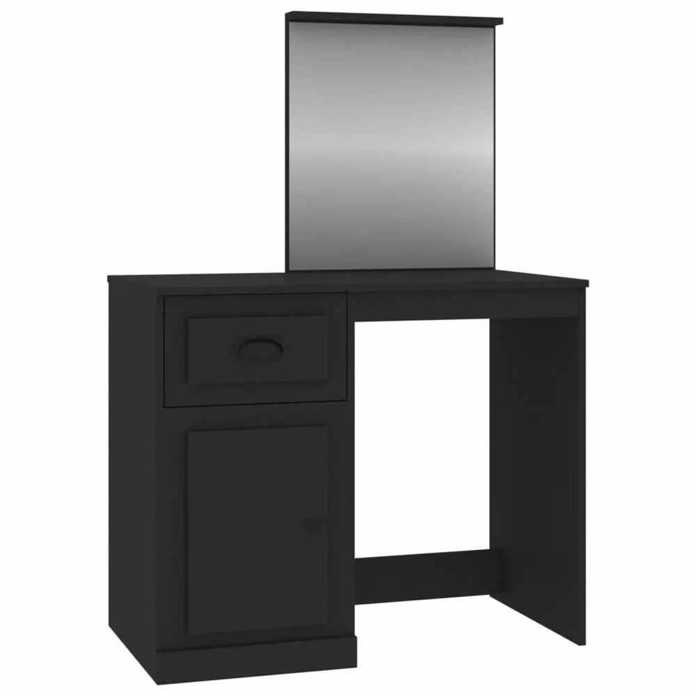 Berkfield Home Durable Modern Dressing Table with Mirror in Black, W/D/H: 90 x 50 x 132.5 cm – 2
