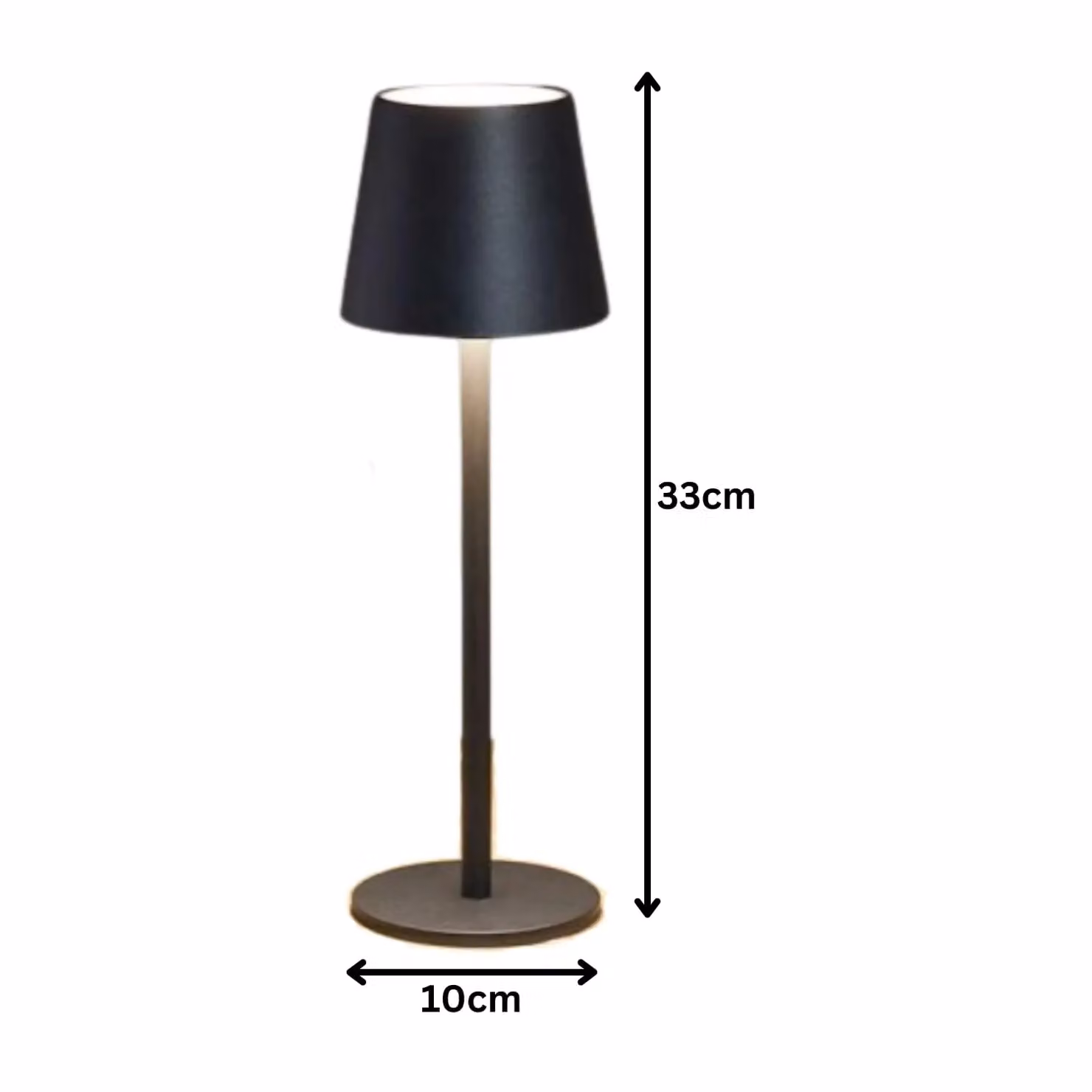 Marco Paul Pack of 2 Onyx Black Metal Rechargeable LED Table Lamps, Height: 33 cm – 2