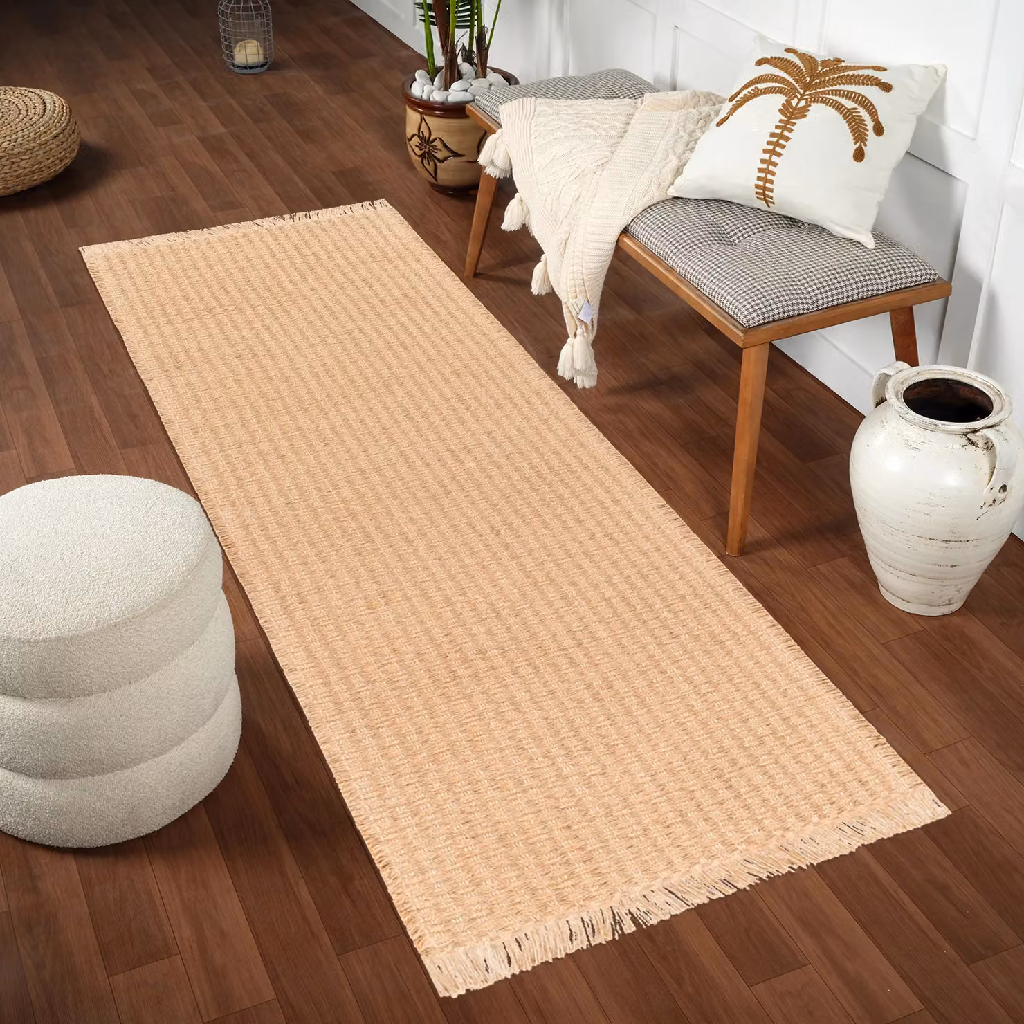 Livabliss Kimi Modern Jute Living Room Rug with Fringes, Brown, W: 160 cm, D: 215 cm – 5