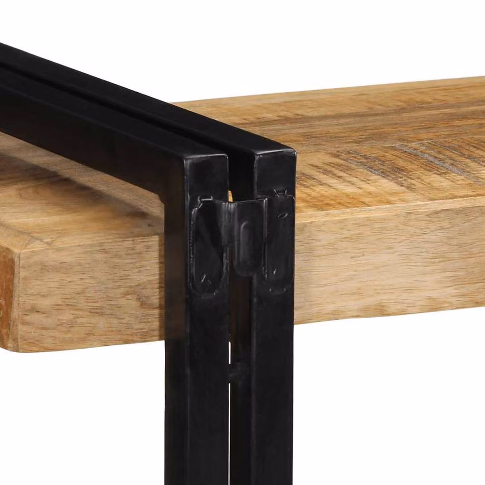 Berkfield Home Wall Mounted Mango Wood Shelf in Brown, W/D/H: 90 x 33 x 45 cm – 4