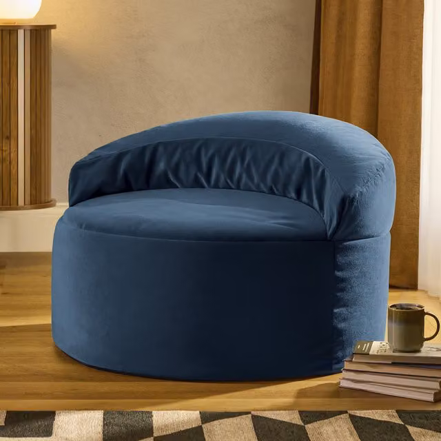 ICON Orb Accent Chair in Matt Blue Velvet