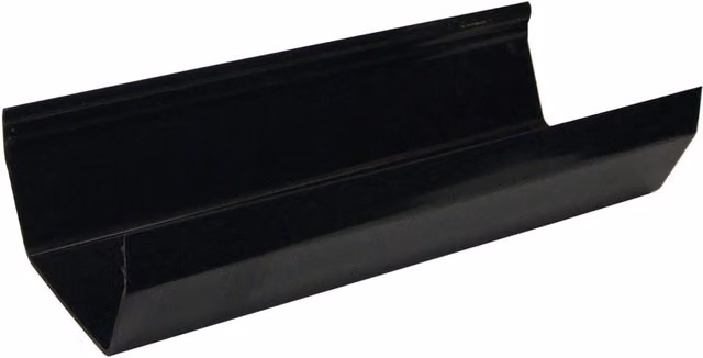 FloPlast 114mm Square Gutter, 2 Metre, Black and Grey