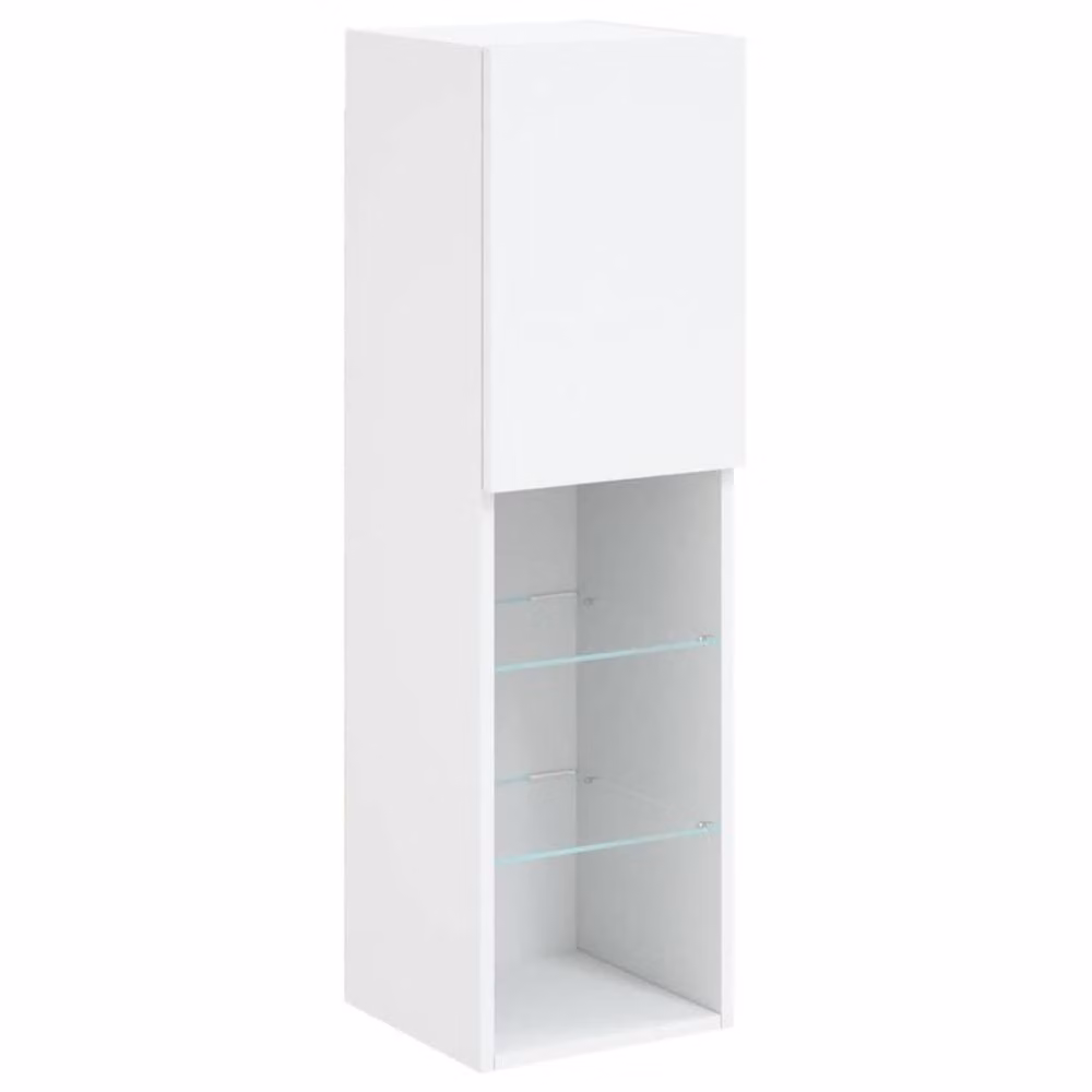 Berkfield Home Modern White TV Cabinet with LED Lights, W/D/H: 30.5 x 30 x 102 cm – 3