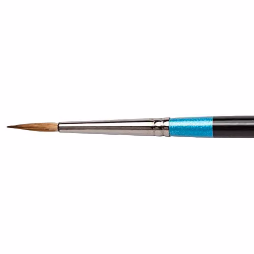 Daler-Rowney Aquafine Watercolour Brush, Round Short Handle, Size 4, Natural Sable Hair