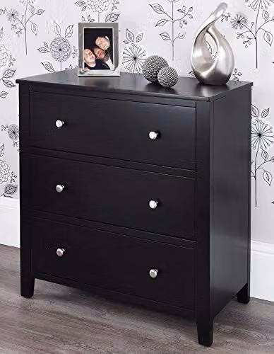 Statement Furniture Brooklyn 3 Drawer Chest of Drawers in Black – 6