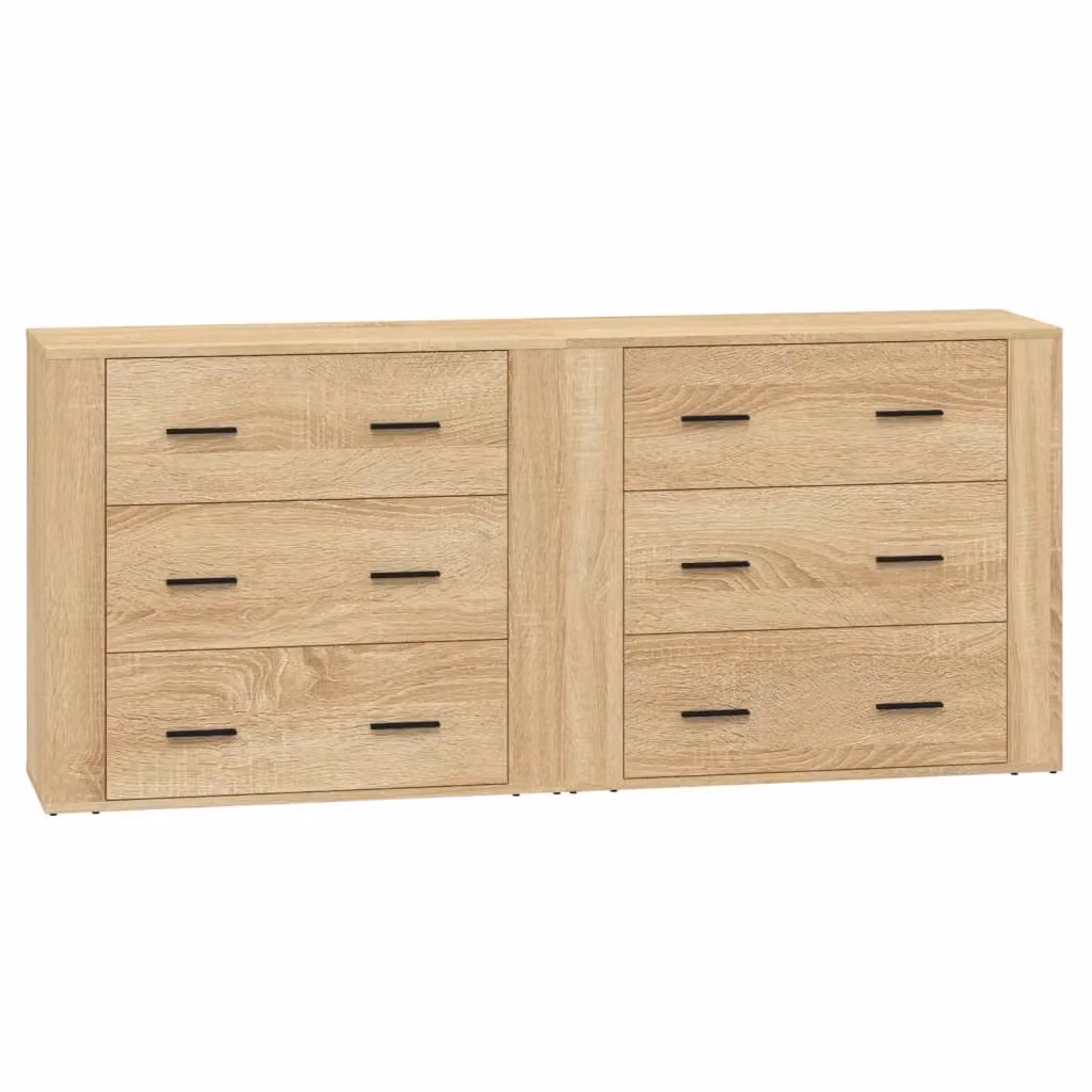 Berkfield Home Set of 2 Sonoma Oak Sideboards in Brown Engineered Wood – 2