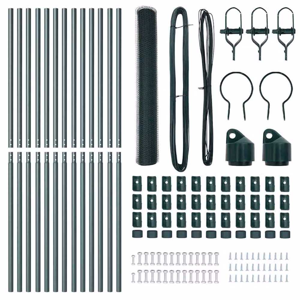 Berkfield Home Green Metal Large Durable Fencing Set of 2 – 5