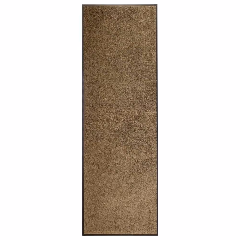 Berkfield Home Washable Non-Slip Brown Doormat W: 60 cm, L: 180 cm – 2