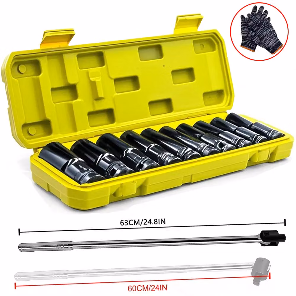 VOGREX 1/2 Inch Drive 24 Piece Metric Socket Set with Long Breaker Bar in Black – 2