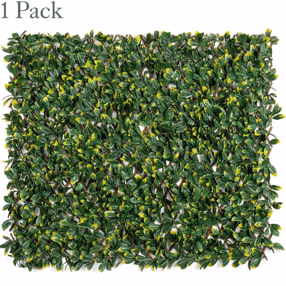 Christow Expandable Artificial Laurel Leaf Trellis Privacy Fence, Green, W: 200 cm, H: 100 cm – 2