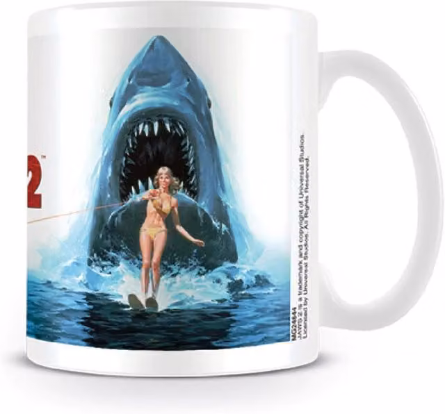 Jaws Ceramic Mug in Blue and White