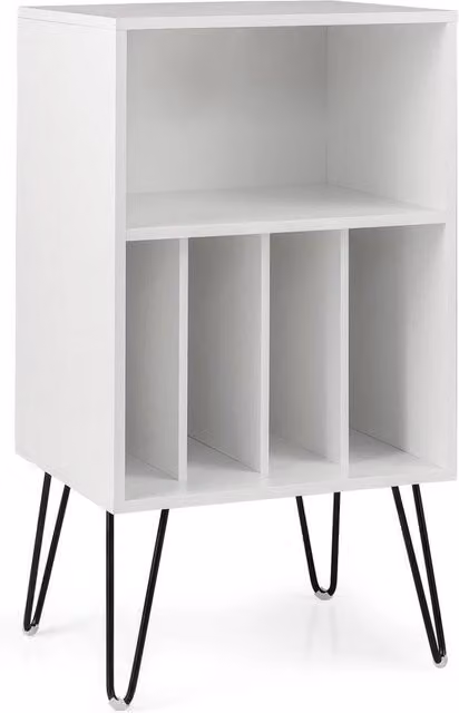 VOGREX 3-Tier Metal Freestanding Turntable Display Stand in White