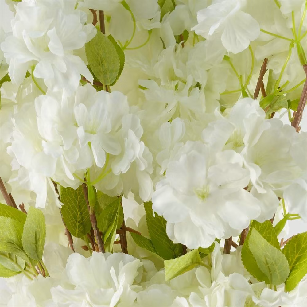 Leaf Pack of 6 White Artificial Blossom Floral Stems, 100 cm – 2