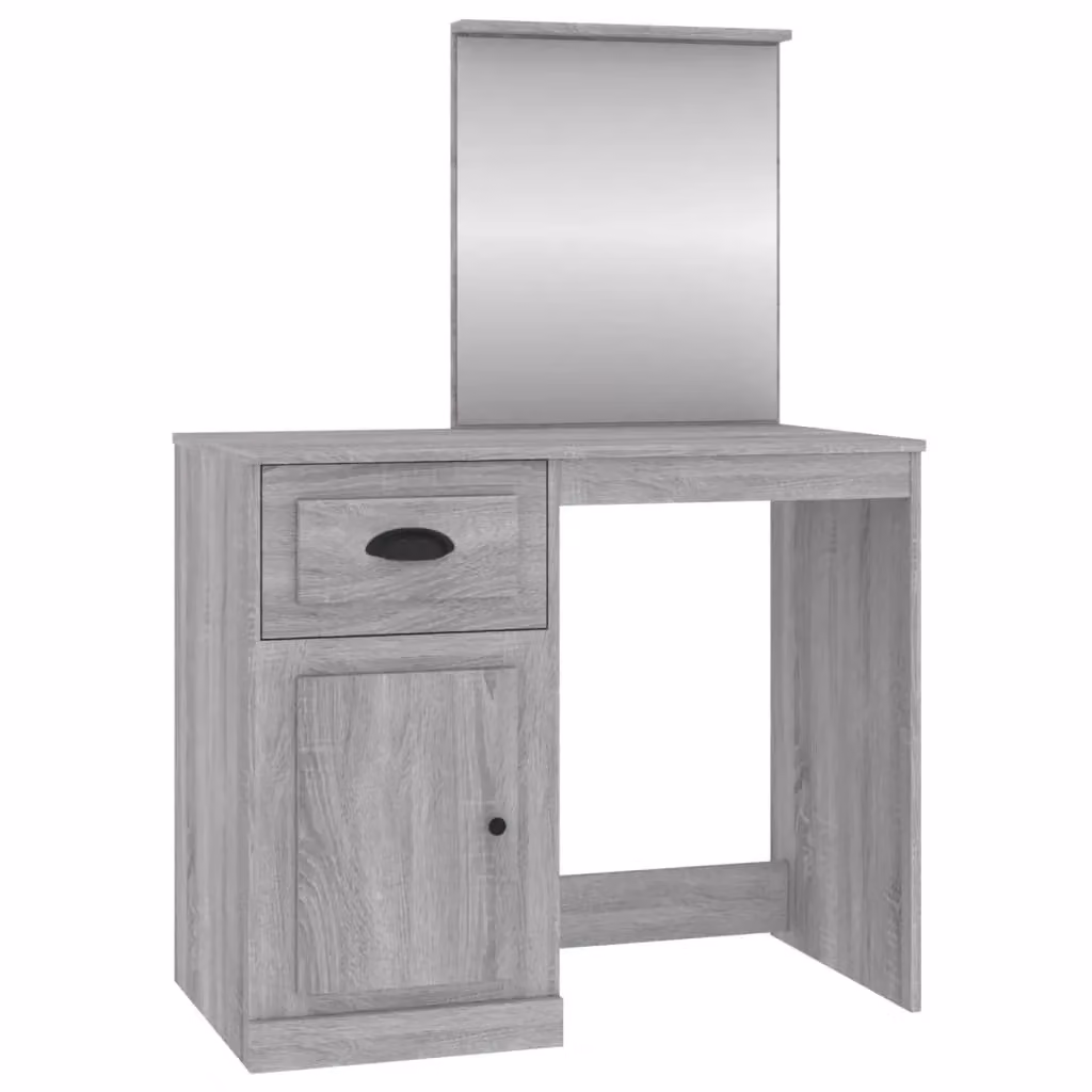Berkfield Home Modern Dressing Table with Mirror in Grey, W/D/H: 90 x 50 x 132.5 cm – 2