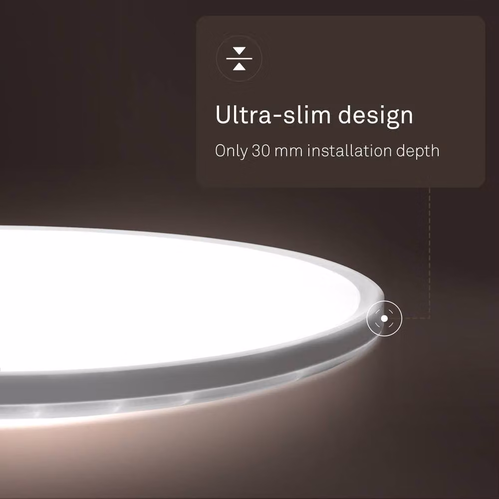 B.K.Licht White LED Slim Panel Ceiling Light, 22W, 3000lm, 4000K Neutral White, IP44 Splash-Proof, W/D/H: 42 x 42 x 3 cm – 5